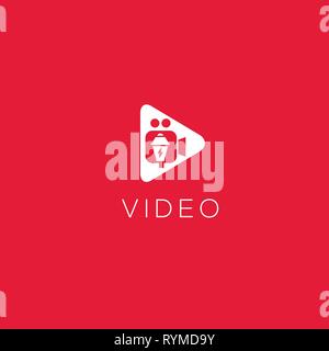 Logo Video. La produzione video emblema. I video noleggiati segno. Il logo del cinema Illustrazione Vettoriale