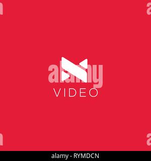 Logo Video. La produzione video emblema. I video noleggiati segno. Il logo del cinema Illustrazione Vettoriale