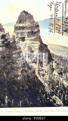 La Columbia River Gorge, rocce in Oregon, 1906, Oregon, la cupola di San Pietro Columbia River, vicino il Dalles', Stati Uniti d'America Foto Stock