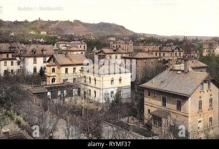 Villa Dr.-Schmincke-Allee 13 (Radebeul), Villa Dr.-Schmincke-Allee 15 (Radebeul), 1907, Landkreis Meißen, Villa Dr.-Schmincke-Allee 17 (Radebeul), Mietvilla Dr.-Schmincke-Allee 19 (Radebeul), Mietvilla Dr.-Schmincke-Allee 21 (Radebeul), Villa Dr.-Schmincke-Allee 16 (Radebeul), Villa Dr.-Schmincke-Allee 14 (Radebeul), Villa Lotti, Villa Minni, Mietvilla Wasastraße 68 (Radebeul), Landhaus Wasastraße 64 (Radebeul), Mietvilla Wasastraße 59 (Radebeul), Haus Sorgenfrei, Schloss Lössnitz, Mäuseturm (Radebeul), Haus Albertsberg, Villa Oswald Haenel, Weingut Hofmannsberg Radebeul, Oberlößnitz, Germania Foto Stock