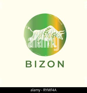 Carni bovine il logo del vettore. Emblema di bufala Illustrazione Vettoriale