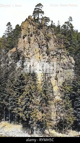 Oker (Aller), le montagne di Harz, 1908, Bassa Sassonia, Okertal, Mutter Maria Felsen, Germania Foto Stock