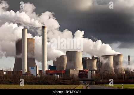 Niederaussem alimentato a lignite Power Plant, carbone phase-out, Bergheim, Renania lignite area mineraria, Nord Reno-Westfalia, Germania Foto Stock