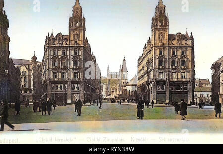 Il ponte Elisabetta, Budapest, Klotild palazzi, 1904, Schlangenplatz, Ungheria Foto Stock