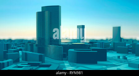 Palazzo Lombardia, Milano, Porta Nuova grattacielo, regione Lombardia, la piazza città di Lombardia. L'Italia. Il rendering 3D Foto Stock