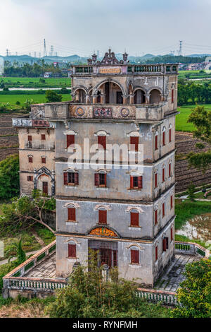 Del KAIPING, Cina - 25 ottobre: questa è una vista di una antica torre Diaolou in Zili village, uno storico sito Patrimonio Mondiale dell'UNESCO il 25 ottobre. 2018 in Foto Stock