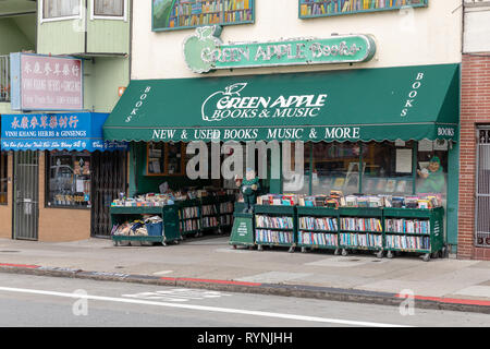 Green Apple Libri & Musica, Clemente Street, San Francisco, California, Stati Uniti d'America Foto Stock