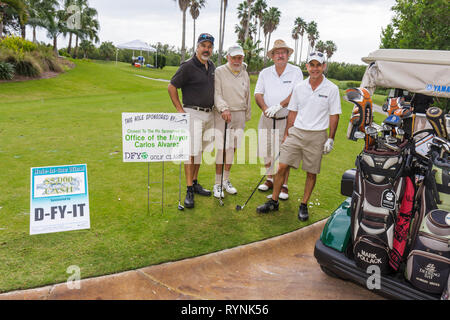 Miami Florida, Coral Gables, Deering Bay Yacht & Country Club, Drug Free Youth in Town, DFYIT club, Golf Classic Tournament, campo da golf, beneficenza, raccolta fondi Foto Stock