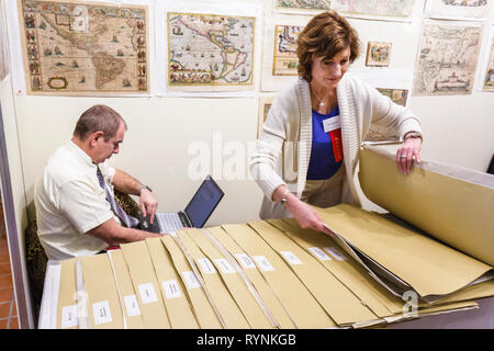 Miami Florida,Museo storico di SouthernMiami Florida,International Map Fair,mappe antiche,commercianti,collezionisti,hobby,raro,cartografia,geografia,man m Foto Stock