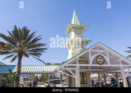 Port St. Lucie Florida, PGA Villageal Golfers' Association, PGA Golf Club, club, torre dell'orologio, golf cart, servizio di ritiro e consegna bagagli, visitatore Foto Stock