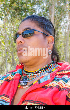 Florida Hendry County, Big Cypress, Seminole Indian Reservation, Billie Swamp Safari, nativi americani Indiani popoli, tribù, Big Cypress Shootout Foto Stock