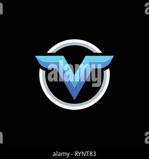 Abstract lettera V design colorato illustrazione template vettoriale. Adatto per industria creativa, Multimedia, intrattenimento, educative, Shop, e qualsiasi Illustrazione Vettoriale