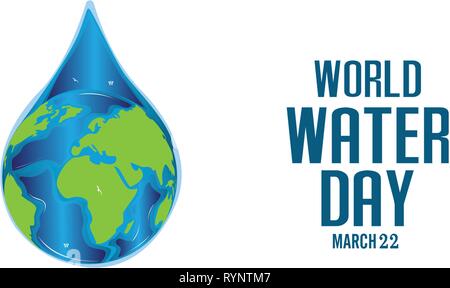 Giornata mondiale dell'acqua concetto. carta stile d'arte. Illustrazione Vettoriale