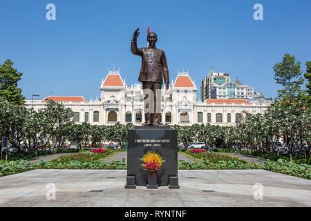 Statua di Ho Chi Minh città di Ho Chi Minh, Vietnam. Foto Stock