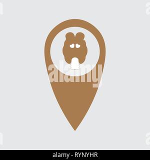 Posizione punto raffigurante la tiroide. Elemento medico 10 eps Illustrazione Vettoriale