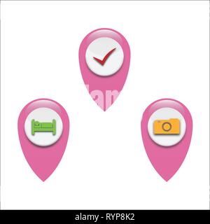 Il logo GPS vector icon set Illustrazione Vettoriale