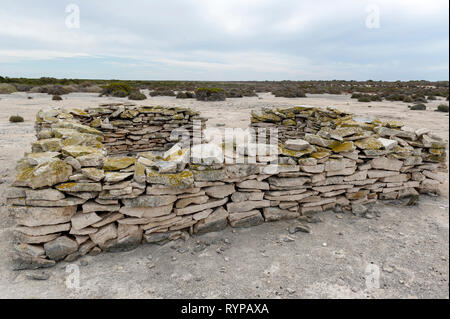 L entroterra fort su West Wallabi isola fu costruito dal soldato olandese Wiebbe Hayes e altri sopravvissuti al naufragio di Batavia nel 1629, è l'o Foto Stock