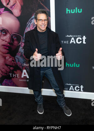 New York, NY - Marzo 14, 2019: Ben Stiller assiste la premiere di Hulu è " l'atto " a Whitby Hotel Foto Stock