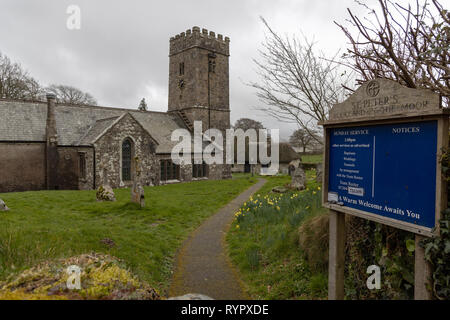 San Pietro Chiesa Parrocchiale, Buckland in moro Foto Stock