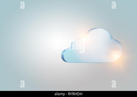 Vetro grigio icona cloud . I supporti misti Foto Stock