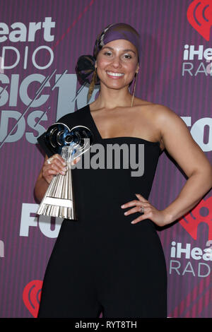 Los Angeles, CA, Stati Uniti d'America. Xiv Mar, 2019. LOS ANGELES - MAR 14: Alicia Keys a iHeart Radio Music Awards - Press Room presso il Teatro di Microsoft su Marzo 14, 2019 a Los Angeles, CA Credito: Kay Blake/ZUMA filo/Alamy Live News Foto Stock