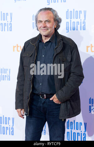 Madrid, Spanien. 13 Mar, 2019. Jose Coronado presso la premiere del film 'Dolor y gloria/dolore & Gloria' presso il Cine Capitol. Madrid, 13.03.2019 | Utilizzo di credito in tutto il mondo: dpa/Alamy Live News Foto Stock