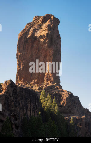 Scenic paesaggio vulcanico nel Roque Nublo, Gran Canaria, Spagna . Foto Stock