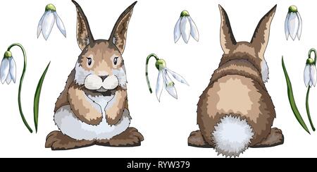 Disegnato a mano cartoon vettore mezzitoni creative piatto universale di stampa Pasqua arte Illustrazione Vettoriale