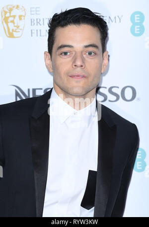 L' EE British Academy Film Awards nomination Party al Kensington Palace di Londra, Inghilterra- 09.02.19. Dotato di: Rami Malek dove: Londra, Regno Unito quando: 09 Feb 2019 Credit: WENN.com Foto Stock