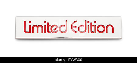 Chrome Limited Edition auto monogramma decalcomania isolato su bianco. Foto Stock