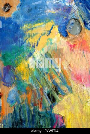 Abstract background. Palette colorate. Multicolore di pennellate Vernici a olio. Disegnato a mano. Foto Stock