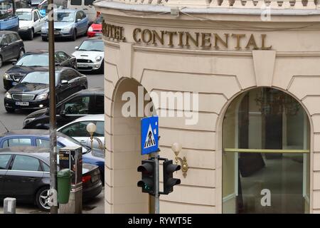 Bucarest, Romania - Febbraio 07, 2019: Grand Hotel Continental si trova sul Viale della Vittoria a Bucarest, in Romania. Foto Stock