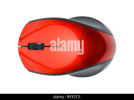 Il mouse del computer Vista dall'alto isolato su bianco. Foto Stock