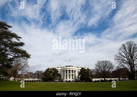 Washington, DC, Stati Uniti d'America. Xv Mar, 2019. Il lato sud della Casa Bianca a Washington DC, Stati Uniti, Venerdì, Marzo 15, 2019. Credito: Al Drago/Piscina via CNP | Utilizzo di credito in tutto il mondo: dpa/Alamy Live News Foto Stock