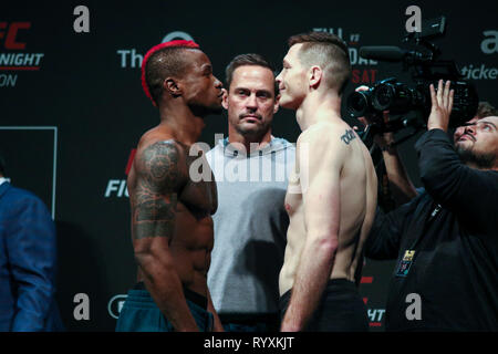 Londra, Regno Unito. Xv Mar, 2019. Marc Diakiese e Joe Duffy face off Credit: Dan Cooke/Alamy Live News Foto Stock