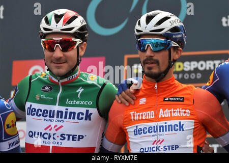 Foligno, Italia. Xv Mar, 2019. durante il 3eme etape Pomarance - Foligno Tirreno - Adriatico foto - Laurent Lairys /MAXPPP Credito: Laurent Lairys/Agence Locevaphotos/Alamy Live News Foto Stock