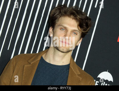 Premiere di Netflix 'l'Ombrello Academy' stagione 1 tenuto presso la ArcLight Hollywood - Arrivi con: Keegan Allen dove: Los Angeles, California, Stati Uniti quando: 12 Feb 2019 Credit: Adriana M. Barraza/WENN.com Foto Stock