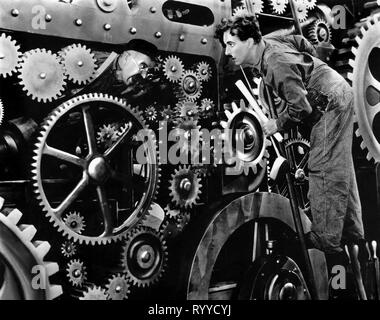 CHARLIE CHAPLIN, tempi moderni, 1936 Foto Stock