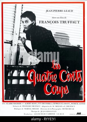 JEAN-PIERRE LEAUD POSTER, i 400 colpi : Les Quatre CENTS COUPS, 1959 Foto Stock