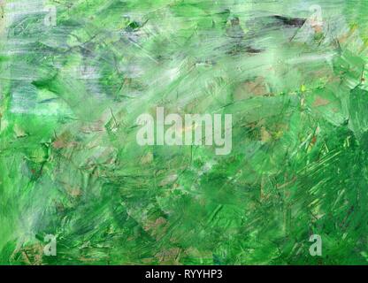 Abstract sfondo di colore verde chiaro. La texture della spazzola, graffi, macchie sulla carta. Foto Stock