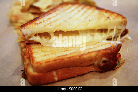 Close-up di un formaggio alla griglia sandwich Foto Stock