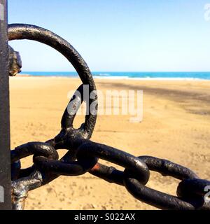 Vista della spiaggia Almadrava in Benicassim (CASTELLON), Spagna Foto Stock