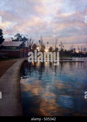 Albert Park Lake Melbourne Australia il boat house Foto Stock