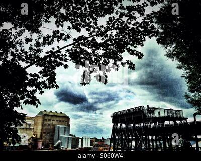 Scena industriale dotate di Radlett boat lift Foto Stock