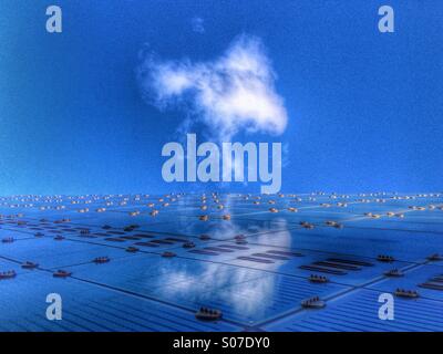 Abstract di cloud e Urbis edificio in Manchester Foto Stock