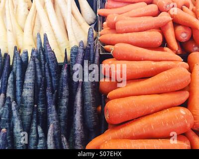Pastinaca e arancione e viola le carote Foto Stock