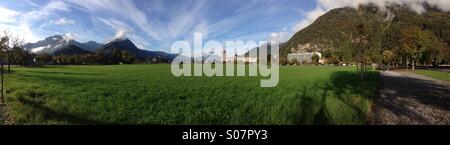 Panoramica di Hohematte in Interlaken, Svizzera. Foto Stock