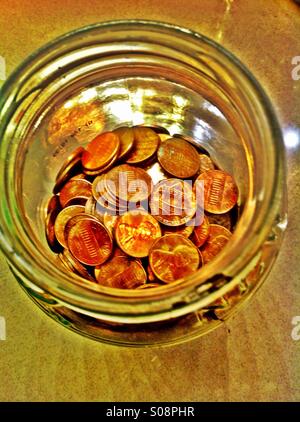 Penny in vaso Foto Stock