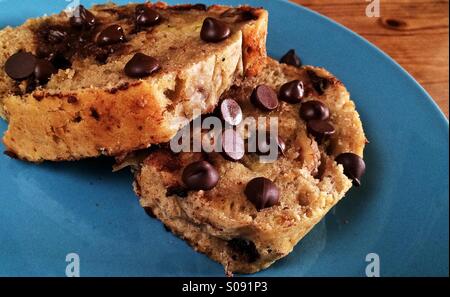 Chocolate Chip banana pane alle noci Foto Stock