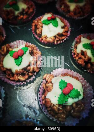 Christmas pudding di riso croccanti dolci coppa Foto Stock